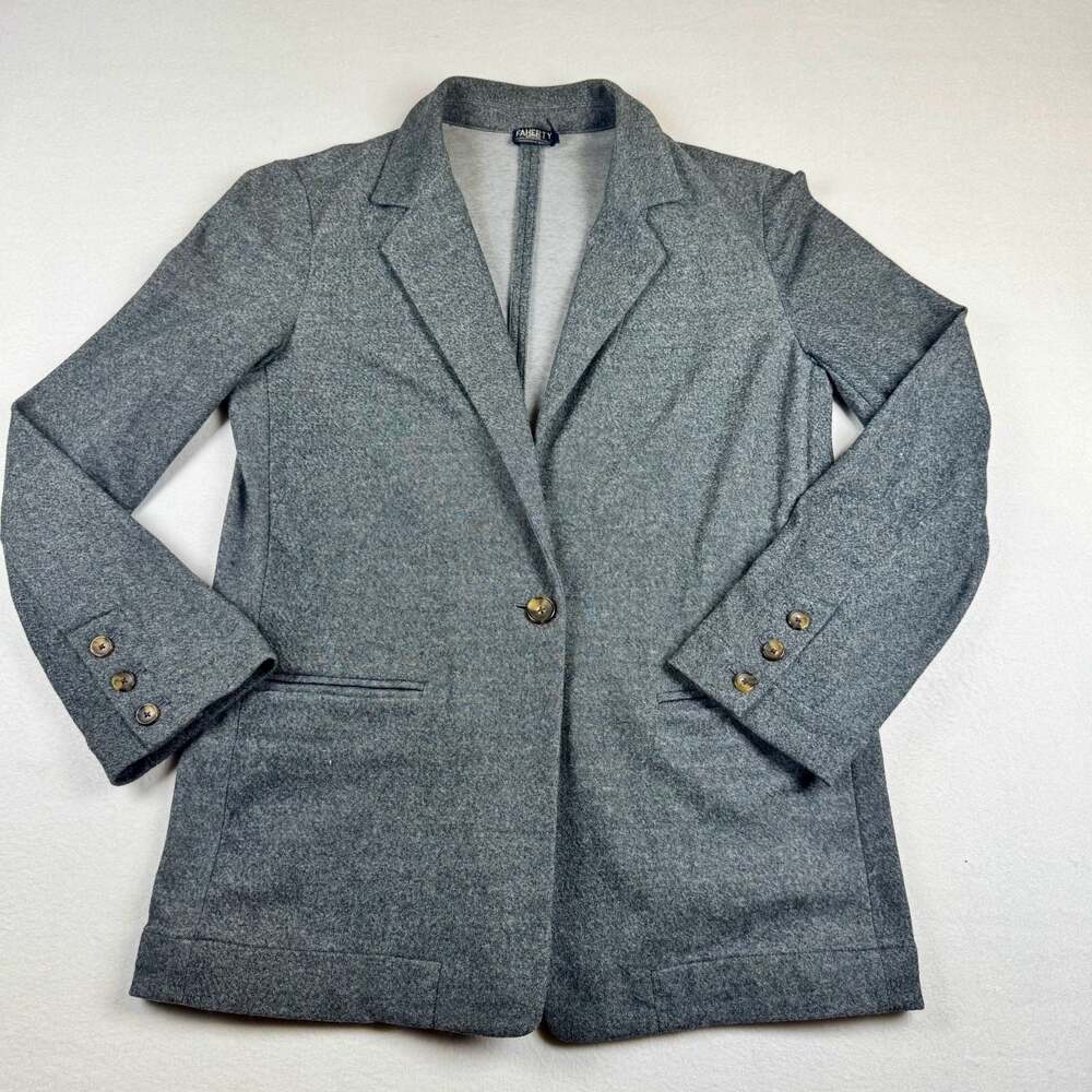 Faherty Women's Dream Flannel Double Knit Single Button Blazer Size S